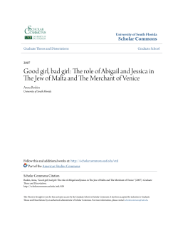 Good girl, bad girl: The role of Abigail and Jessica in The Jew of