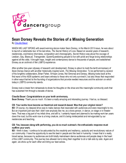 Sean Dorsey Reveals the Stories of a Missing Generation