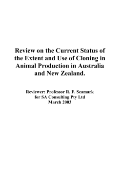 Review on the Current Status of the Extent and Use of Cloning in