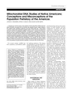 Mitochondrial DNA Studies of Native Americans
