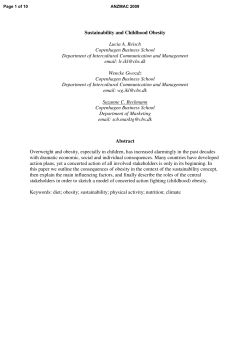 Sustainability and childhood obesity