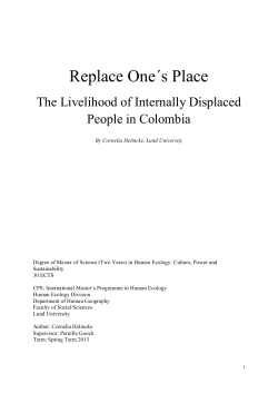 The Livelihood of Internally Displaced People in Colombia