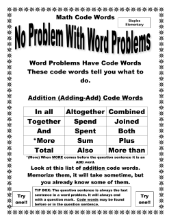Math Code Words
