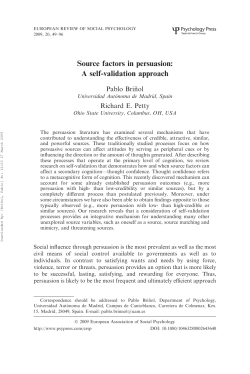 Source factors in persuasion: A self