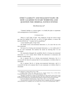 strict liability and negligent rape: or how i learned to start worrying