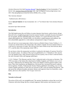 Introduction The Old English poem Beowulf follows its main