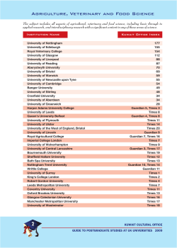Agriculture, Veterinary and Food Science