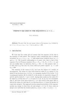 PERFECT SQUARES IN THE SEQUENCE 3, 5, 7, 11, 1
