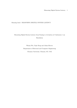 Measuring Digital System Latency 1 Running head: MEASURING