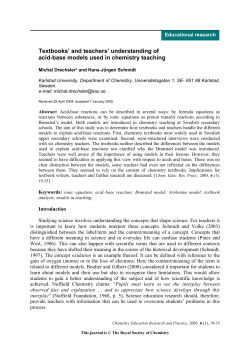 textbooks` and teachers` awareness of different acid