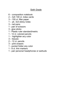 Sixth Grade 6 &ndash; composition notebook 2 &ndash; 3x5 100 ct. index cards 3