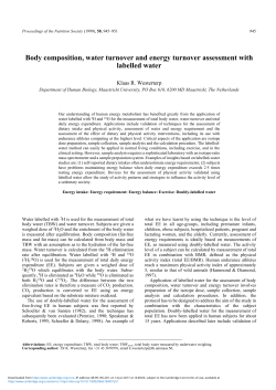 Body composition, water turnover and energy turnover assessment
