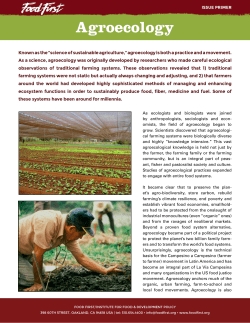 Agroecology - Food First