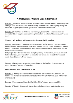 A Midsummer Night`s Dream Narration