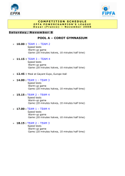 European Power Champions League Competition Schedule