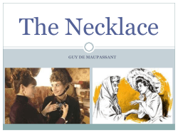 The Necklace - Guy de Maupassant Notes[1].