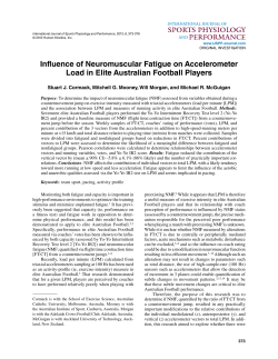 Influence of Neuromuscular Fatigue on