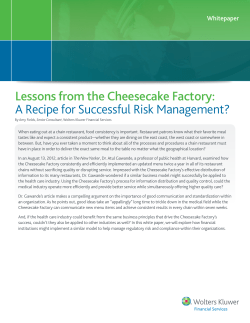Lessons from the Cheesecake Factory: A Recipe for Successful Risk