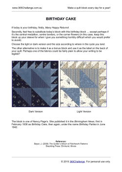 Birthday Block Instructions