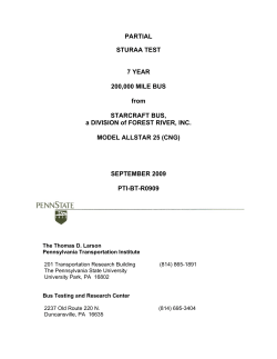 PARTIAL STURAA TEST 7 YEAR 200,000 MILE BUS from