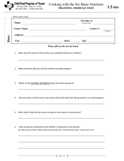 Test - Child Food Program of Texas