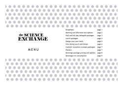 2016 Menus - Science Exchange