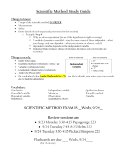 Scientific Method Study Guide