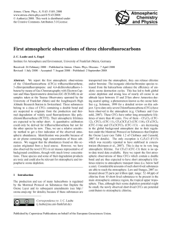 Atmospheric Chemistry and Physics First atmospheric observations