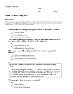 13 Colonies, 3 Regions