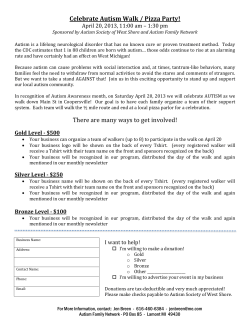 Celebrate Autism Walk / Pizza Party!
