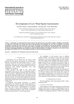 Development of Low Wind Speed Anemometer