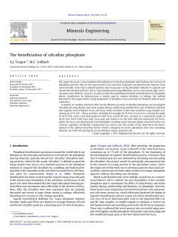The beneficiation of ultrafine phosphate