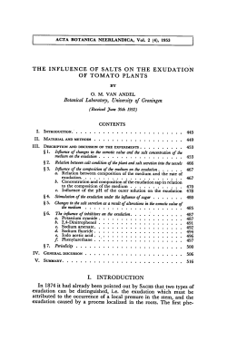 The Influence of Salts on the Exudation of