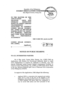 NPH, ERC Case No. 2016-012 MC - Energy Regulatory Commission