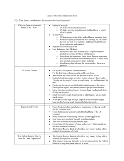 Causes of the Great Depression Notes FQ: What factors contributed