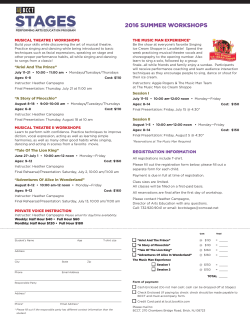 2016 SUMMER WORKSHOPS - The Music Man Singing Ice Cream