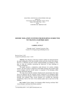 SEISMIC ISOLATION SYSTEMS FOR BUILDINGS SUBJECTED TO