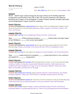 World History Objective Examples