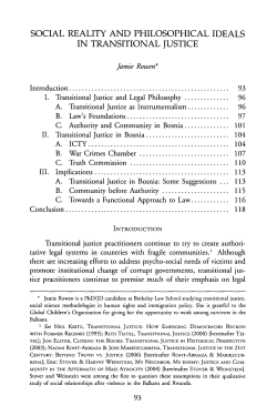 social reality and philosophical ideals in transitional justice