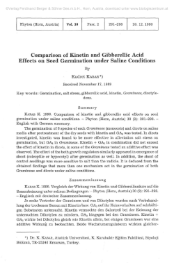 Comparison of Kinetin and Gibberellic Acid Effects on Seed