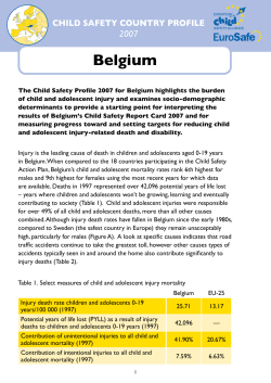 Belgium - CHILD SAFETY COUNTRY PROFILE 2007