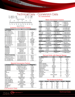 D54 Technical Data - Conversion Data Technical