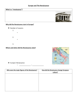 Europe and The Renaissance