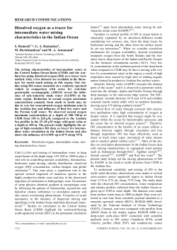 Dissolved oxygen as a tracer for intermediate