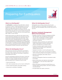 Preparing for Earthquakes - Linda A Christ Insurance