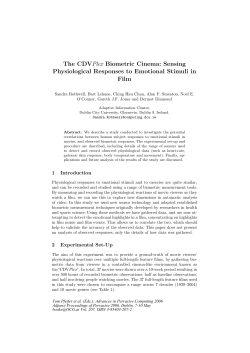 The CDVPlex Biometric Cinema: Sensing Physiological
