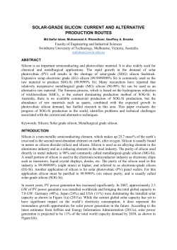 solar-grade silicon: current and alternative production routes