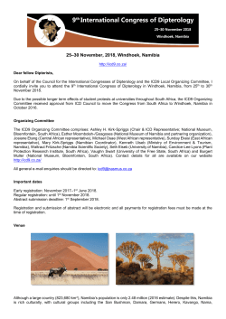 First circular - 9th International Congress of Dipterology 2018 &ndash; ICD9
