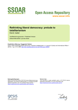 Rethinking liberal democracy: prelude to totalitarianism