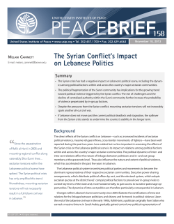 The Syrian Conflict`s Impact on Lebanese Politics